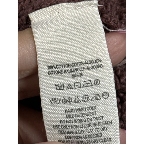 Free people tunic size Xs brown/mocha color 3/4 sleeve Pullover Crochet - Picture 6 of 13